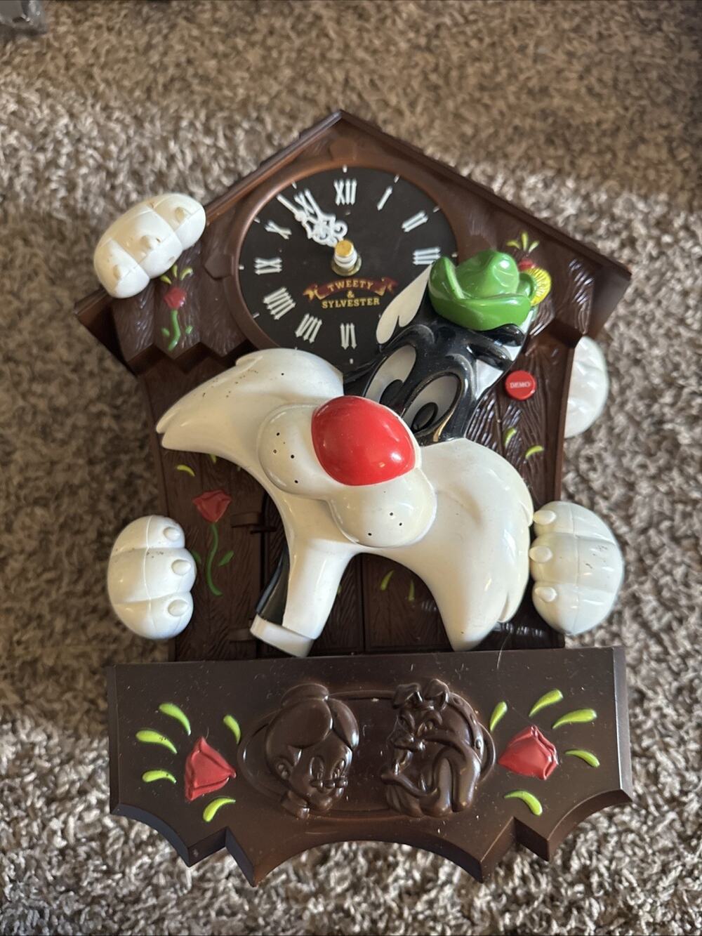 Vintage Looney Tunes Sylvester and Tweety Animated Cuckoo Clock, PARTS ONLY